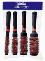 Round Styler brushes set, color Red (4)