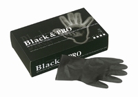 Black latex satin handschoenen - medium