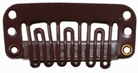 Small U-shape clip, color: Dark Brown