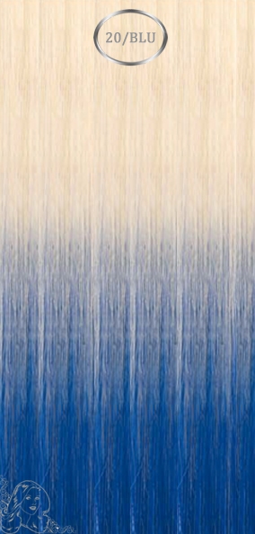 Shatush extensions, long: 50 cm. color 20/BLU