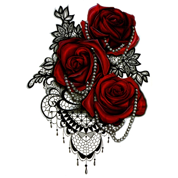 3-D Red roses Body tattoo