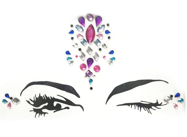 Face Tattoo with rhinestones,  Louise