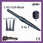 Ceramic Lockenstab mit 3 auswechselbaren Dicken, Schwarz