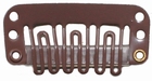 Small U-shape clip, color: Brown